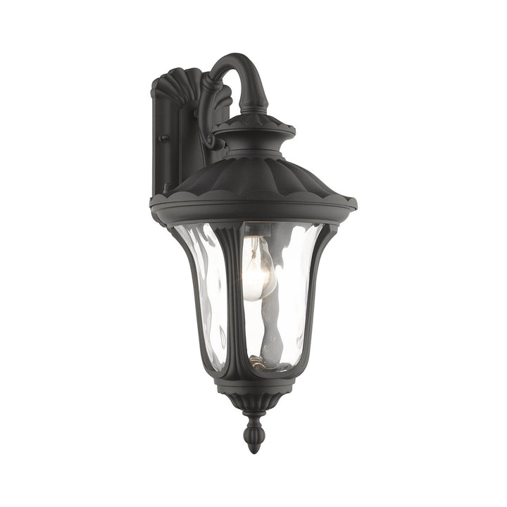 1 Light Textured Black Outdoor Wall Lantern