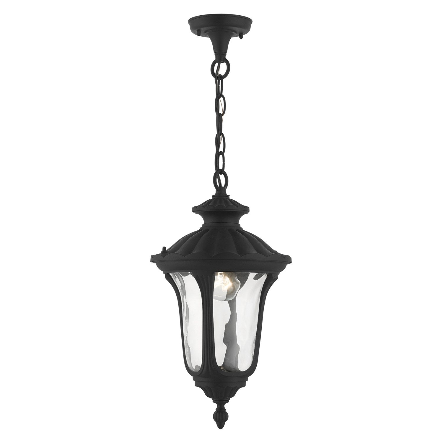 1 Light Textured Black Outdoor Pendant Lantern by Livex Lighting