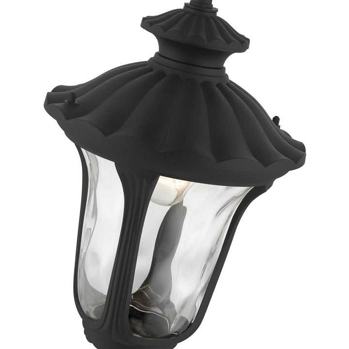 1 Light Textured Black Outdoor Pendant Lantern