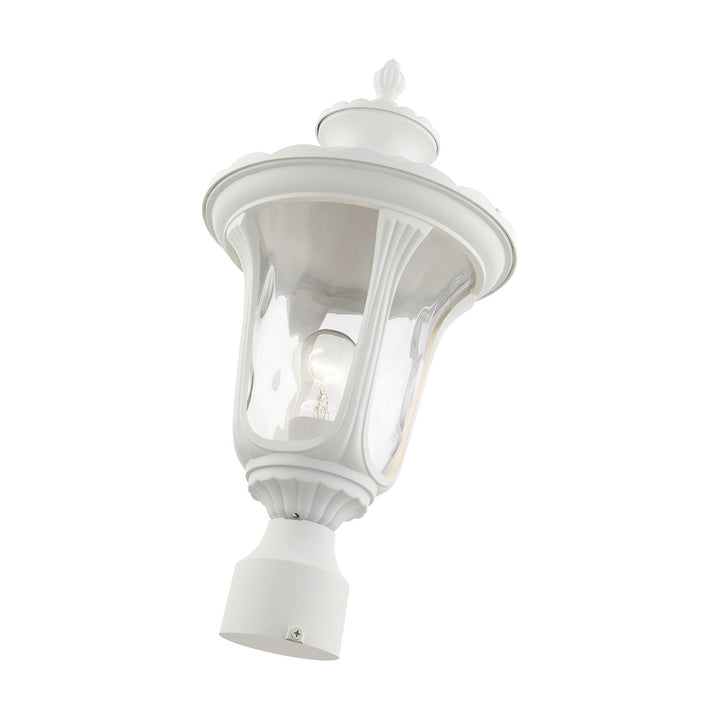 1 Light Textured White Outdoor Post Top Lantern