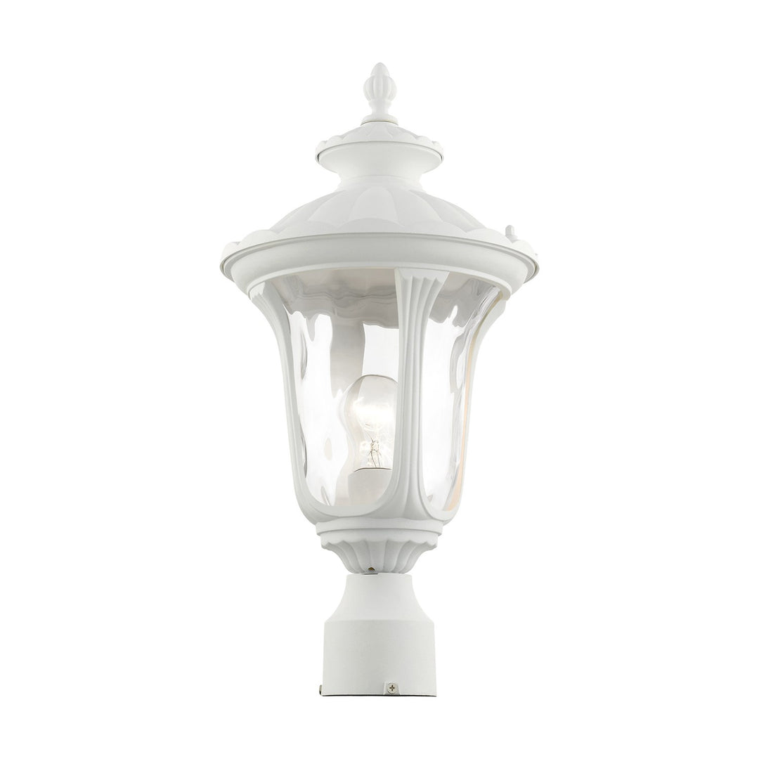 1 Light Textured White Outdoor Post Top Lantern