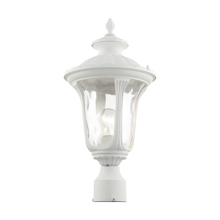1 Light Textured White Outdoor Post Top Lantern