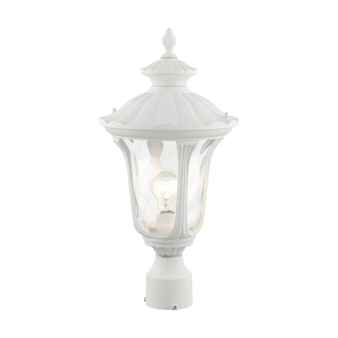1 Light Textured White Outdoor Post Top Lantern