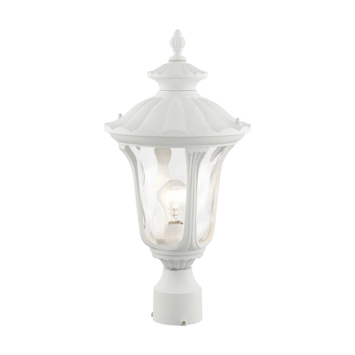 1 Light Textured White Outdoor Post Top Lantern
