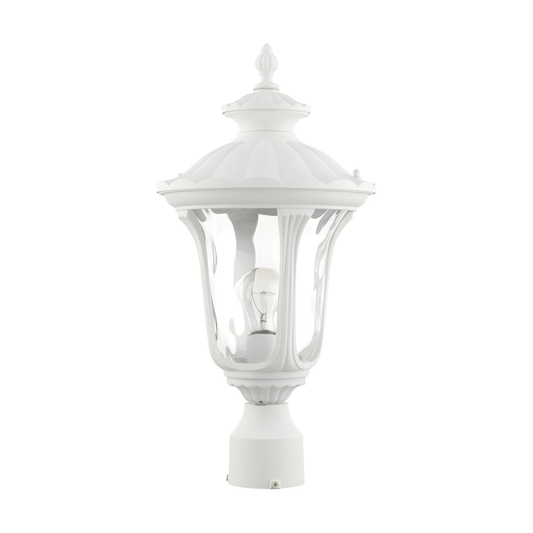 1 Light Textured White Outdoor Post Top Lantern