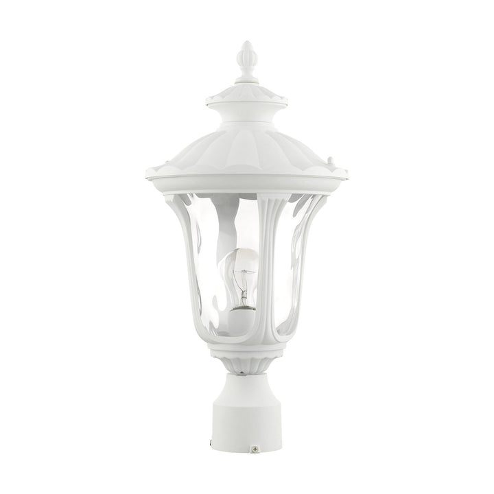 1 Light Textured White Outdoor Post Top Lantern