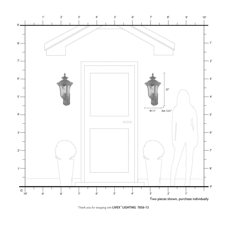 3 Light Textured White Outdoor Wall Lantern