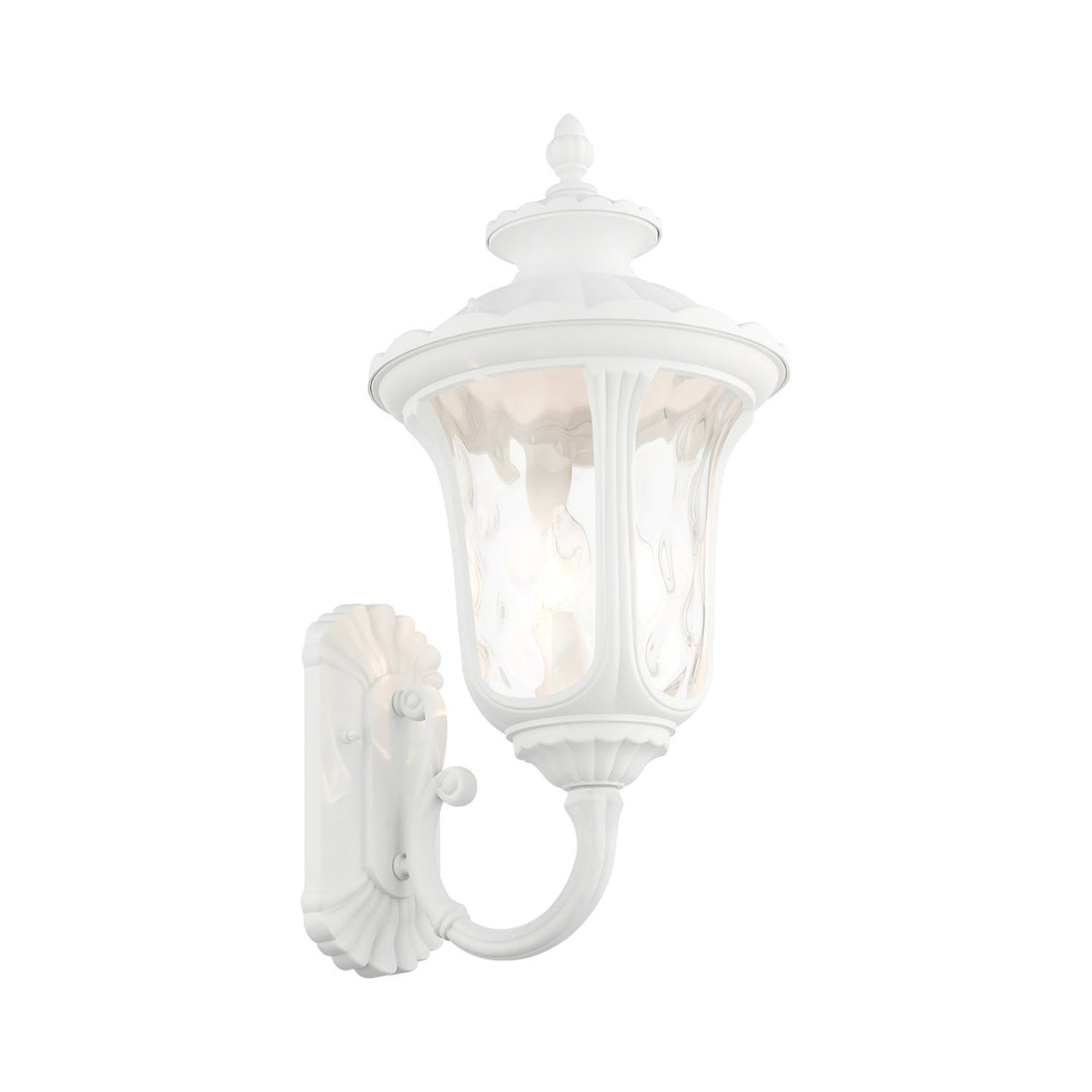 3 Light Textured White Outdoor Wall Lantern
