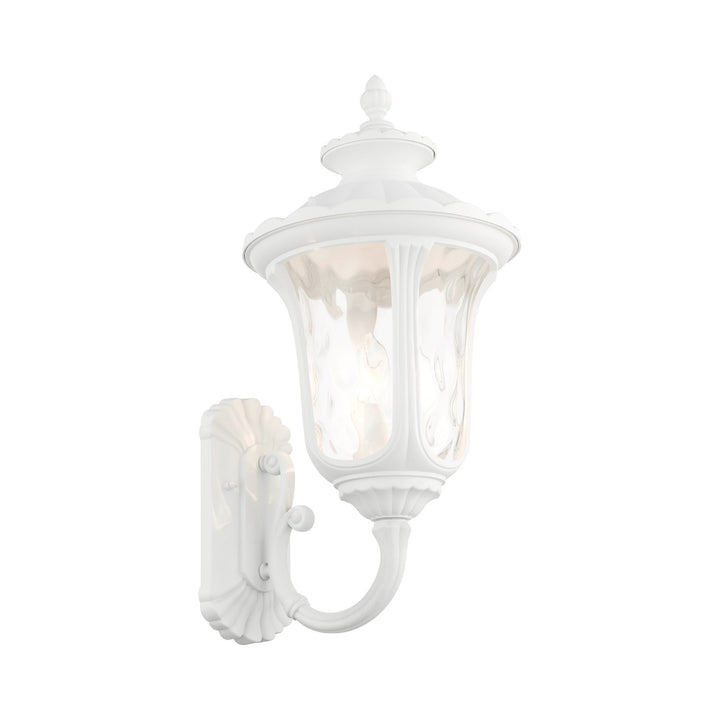 3 Light Textured White Outdoor Wall Lantern