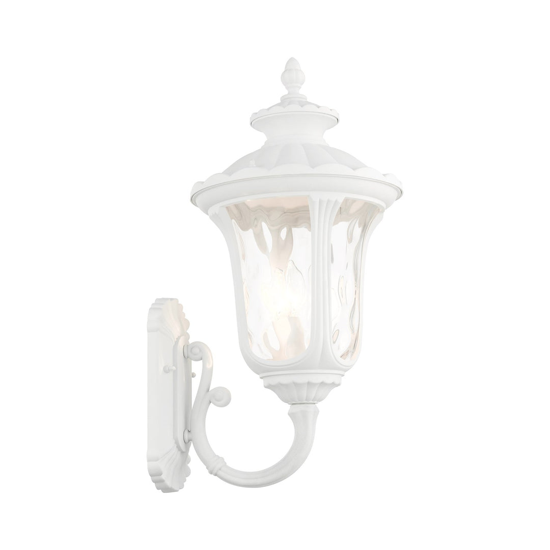 3 Light Textured White Outdoor Wall Lantern