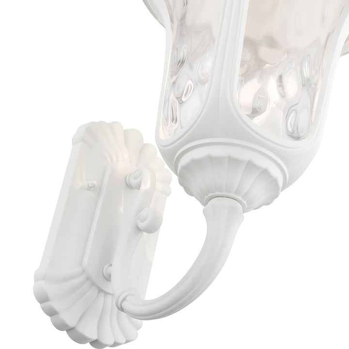 3 Light Textured White Outdoor Wall Lantern