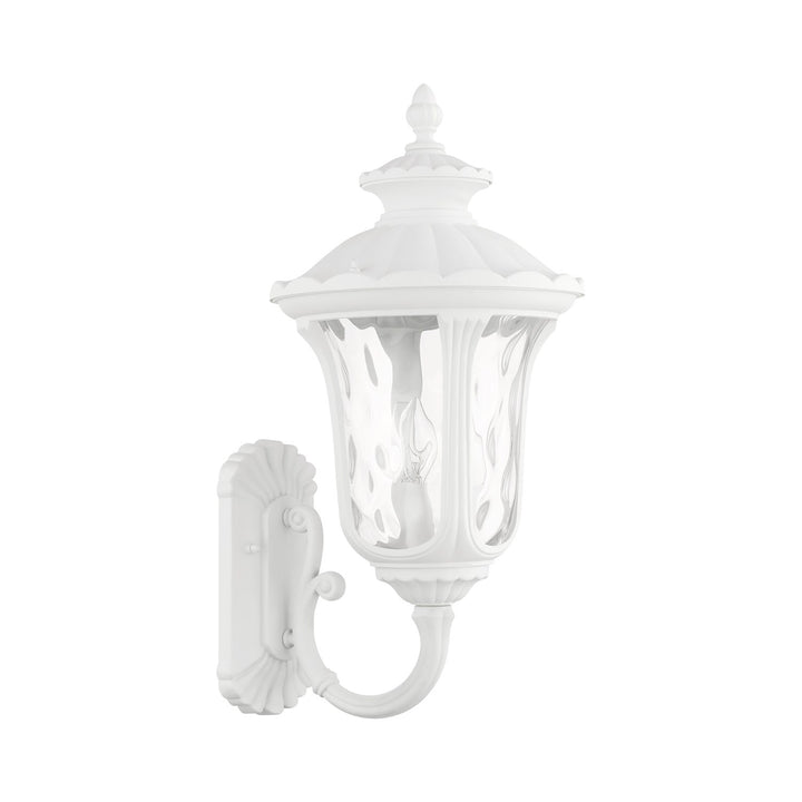 3 Light Textured White Outdoor Wall Lantern