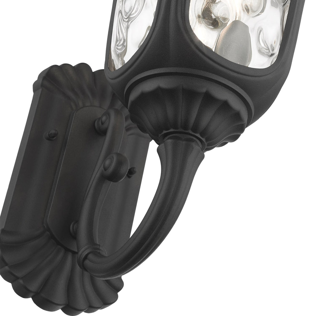 3 Light Textured Black Outdoor Wall Lantern