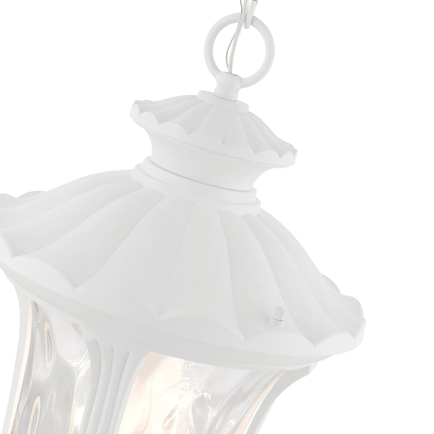 3 Light Textured White Outdoor Pendant Lantern