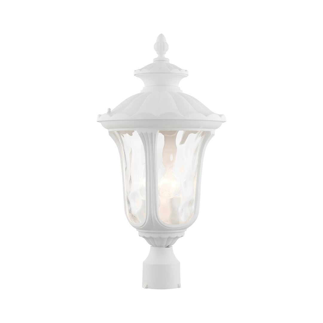 3 Light Textured White Outdoor Post Top Lantern by Livex Lighting