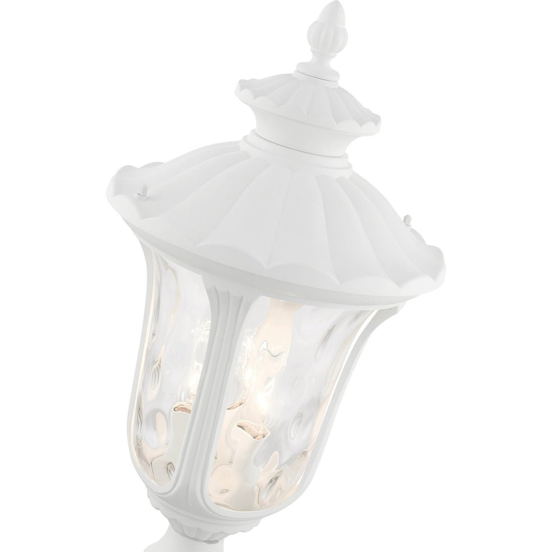 3 Light Textured White Outdoor Post Top Lantern
