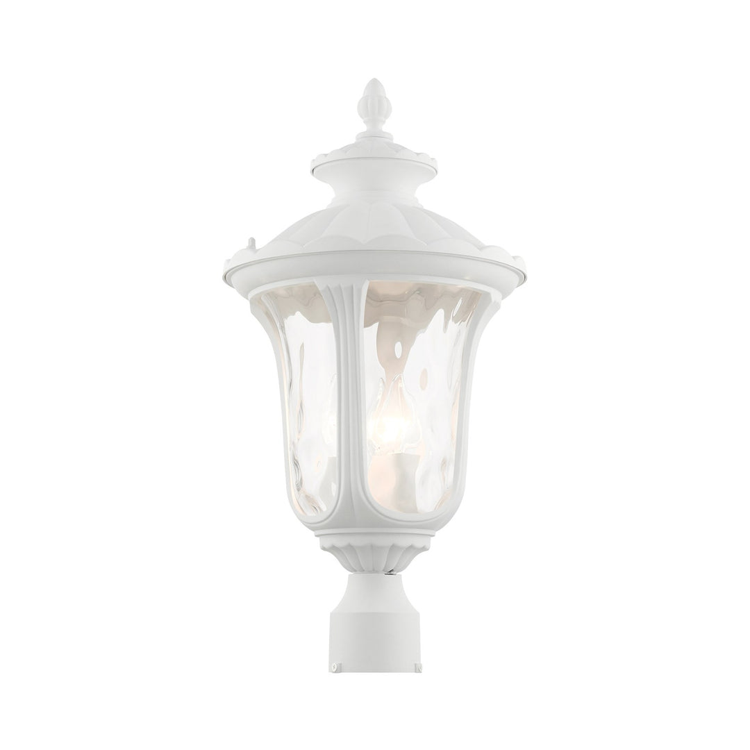 3 Light Textured White Outdoor Post Top Lantern