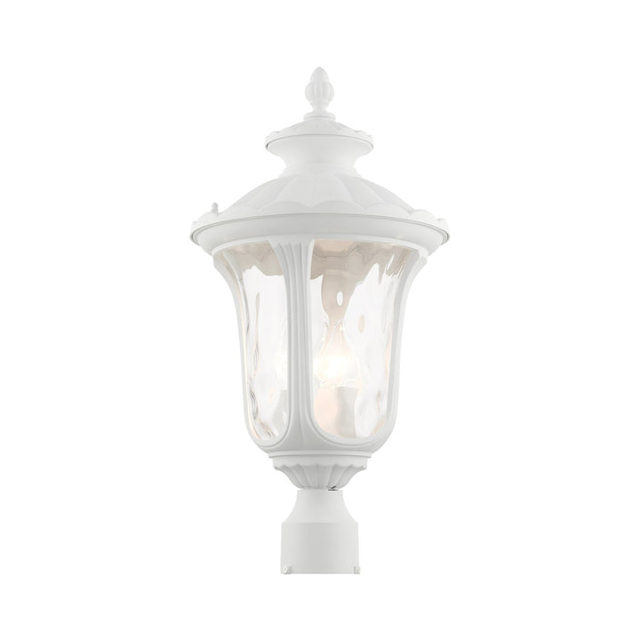 3 Light Textured White Outdoor Post Top Lantern