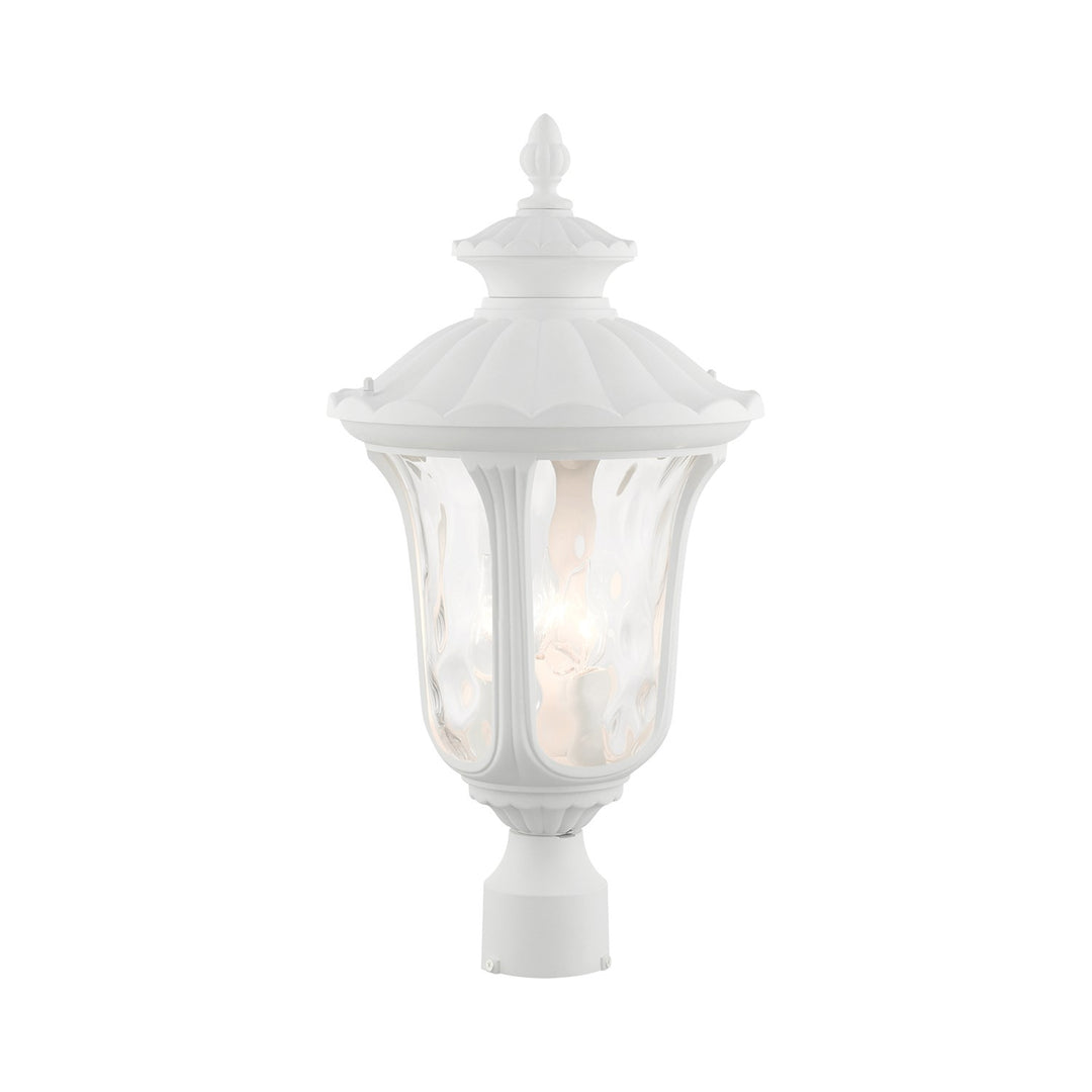 3 Light Textured White Outdoor Post Top Lantern