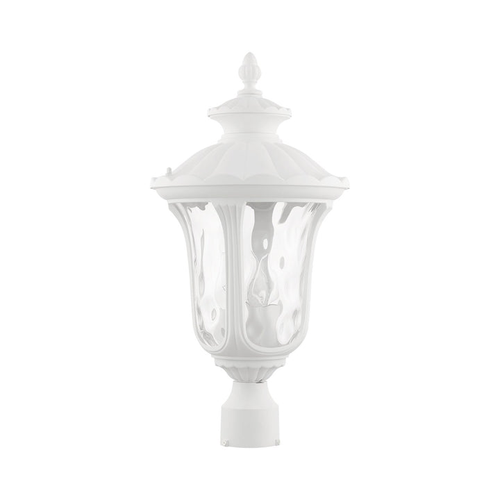 3 Light Textured White Outdoor Post Top Lantern