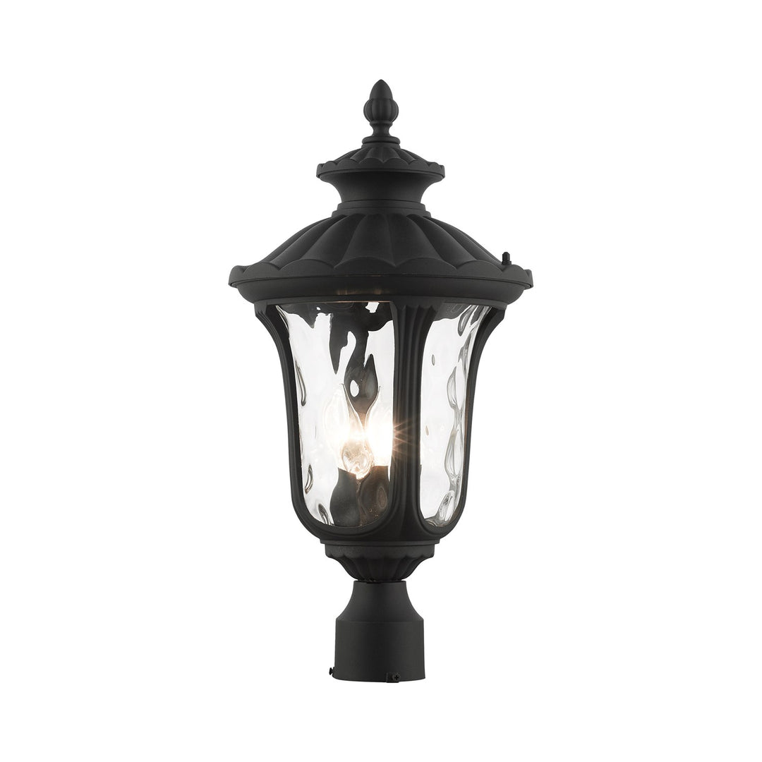 3 Light Textured Black Outdoor Post Top Lantern by Livex Lighting