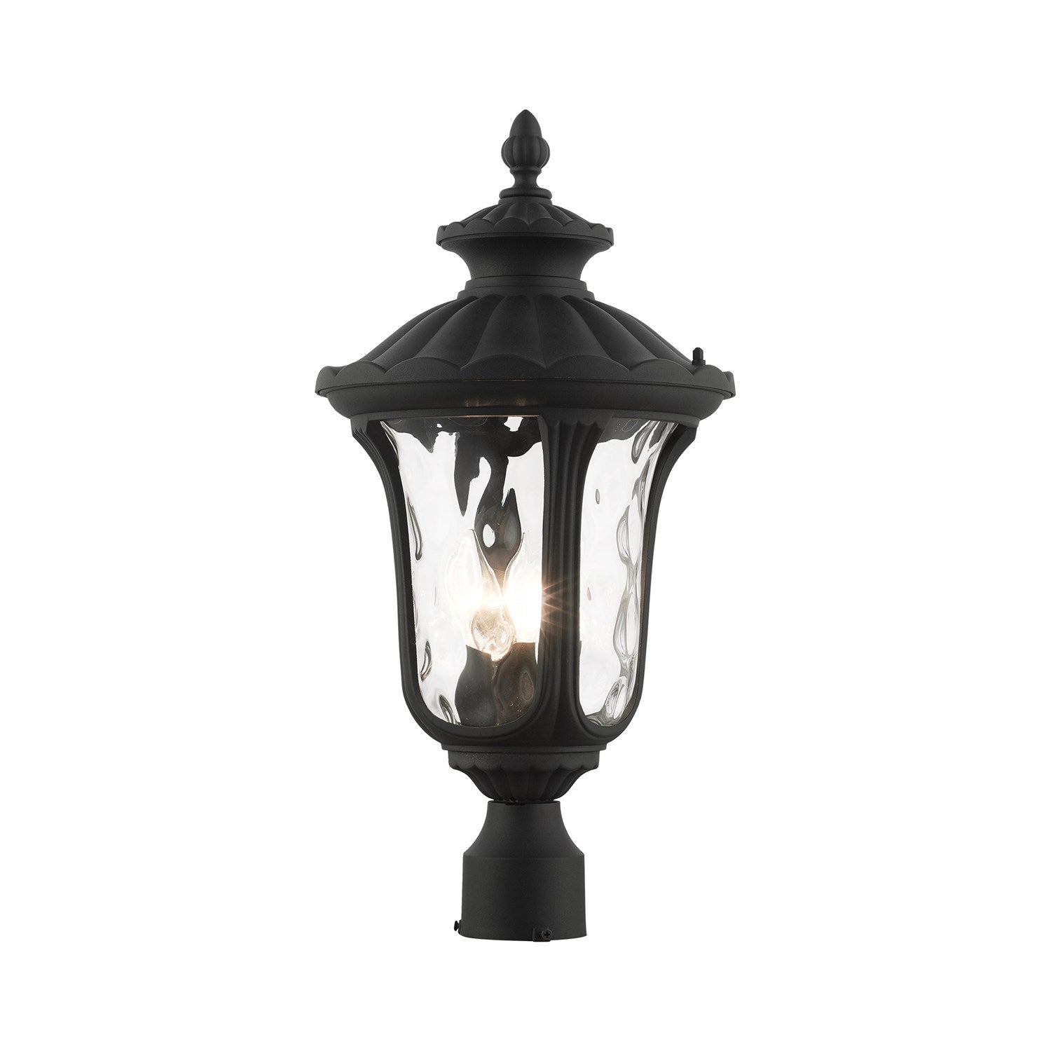 3 Light Textured Black Outdoor Post Top Lantern by Livex Lighting