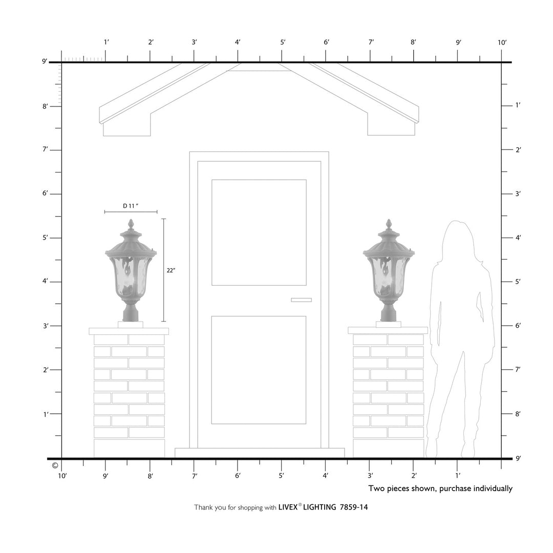 3 Light Textured Black Outdoor Post Top Lantern