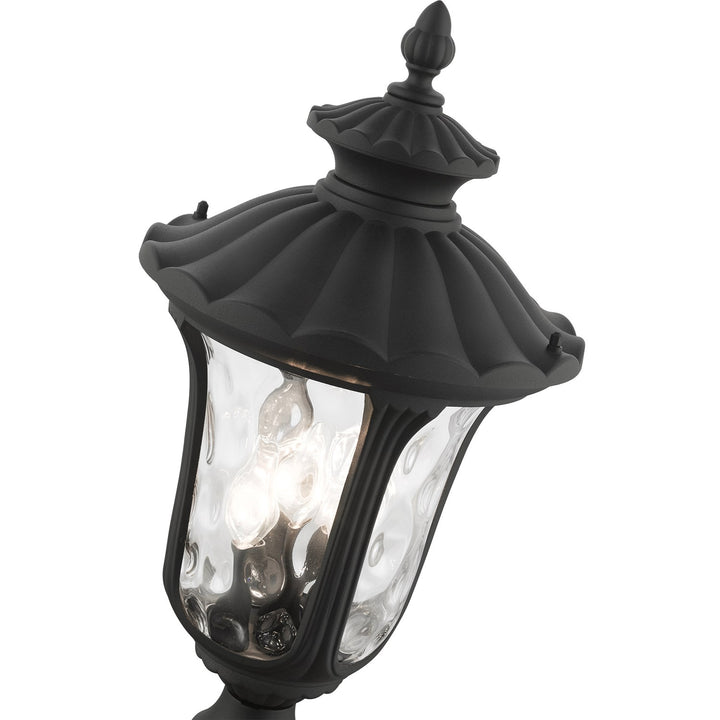 3 Light Textured Black Outdoor Post Top Lantern