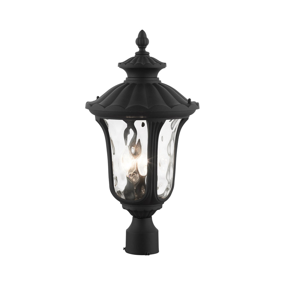 3 Light Textured Black Outdoor Post Top Lantern