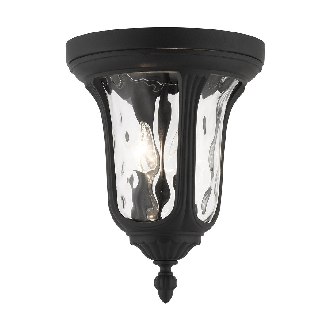 2 Light Textured Black Outdoor Ceiling Mount by Livex Lighting