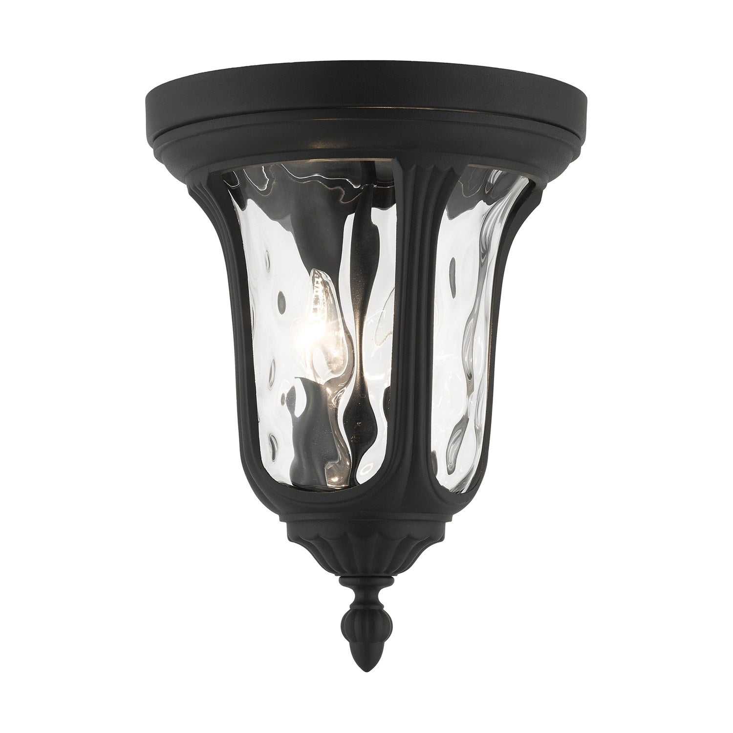 2 Light Textured Black Outdoor Ceiling Mount by Livex Lighting