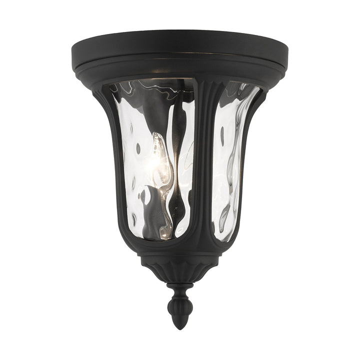 2 Light Textured Black Outdoor Ceiling Mount by Livex Lighting