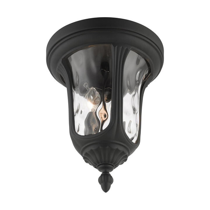 2 Light Textured Black Outdoor Ceiling Mount