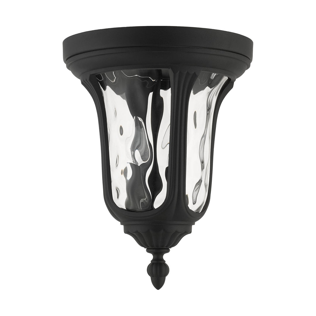 2 Light Textured Black Outdoor Ceiling Mount