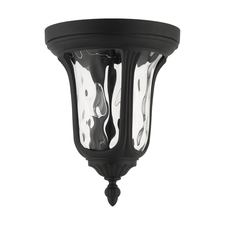 2 Light Textured Black Outdoor Ceiling Mount