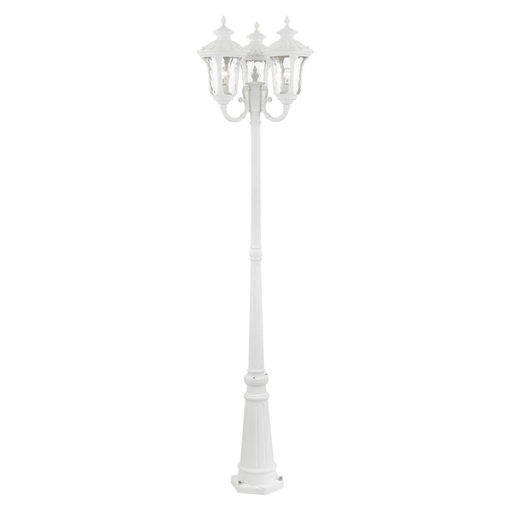 3 Light Textured White Outdoor Post Light by Livex Lighting