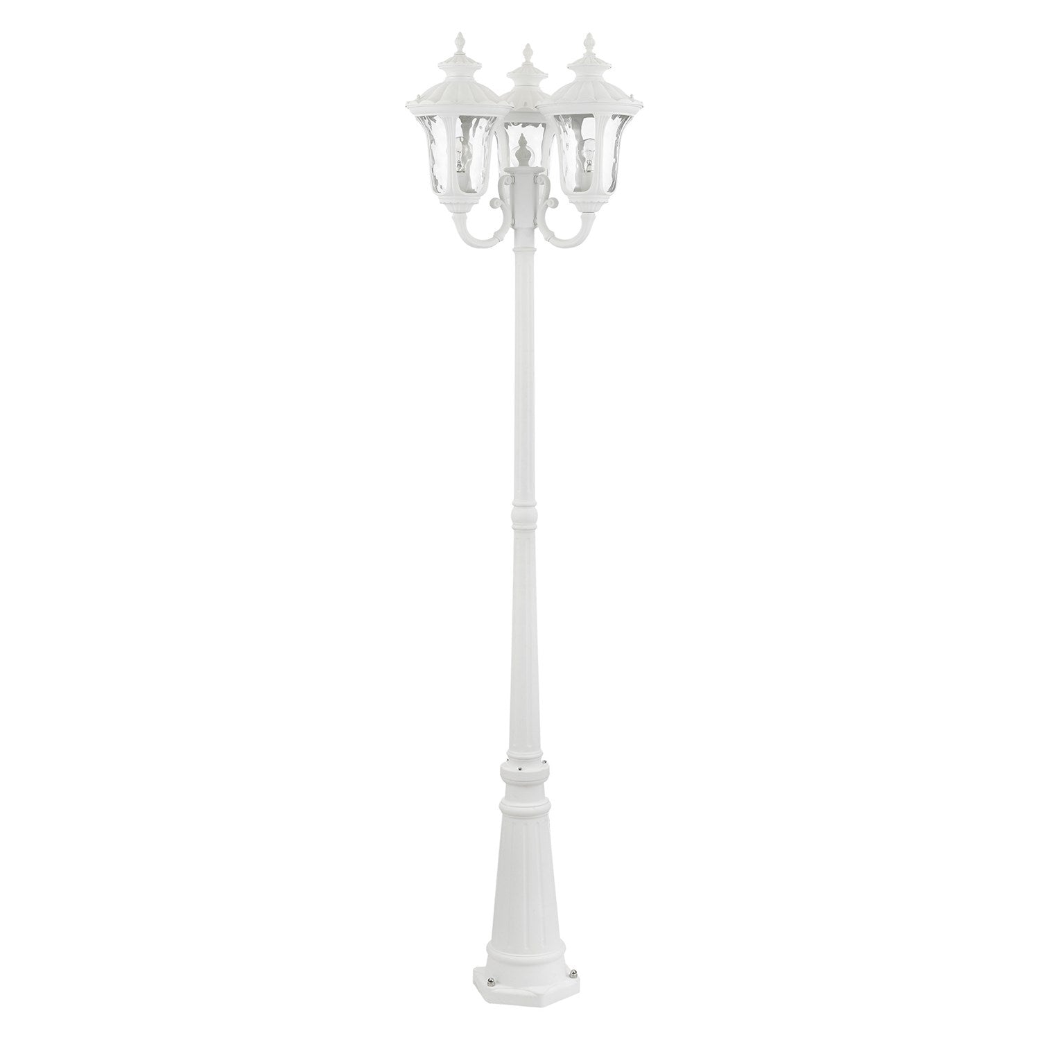 3 Light Textured White Outdoor Post Light