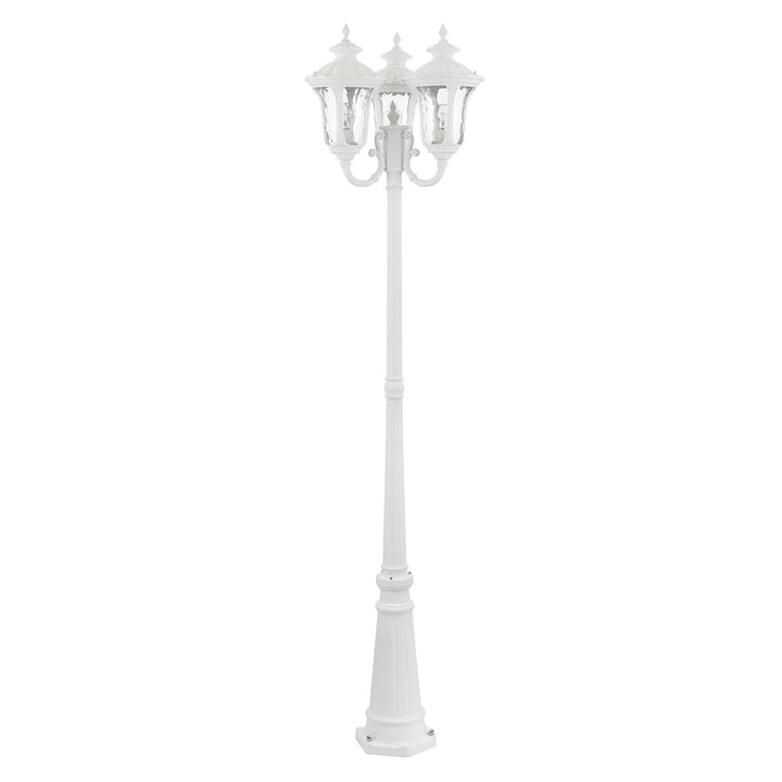 3 Light Textured White Outdoor Post Light