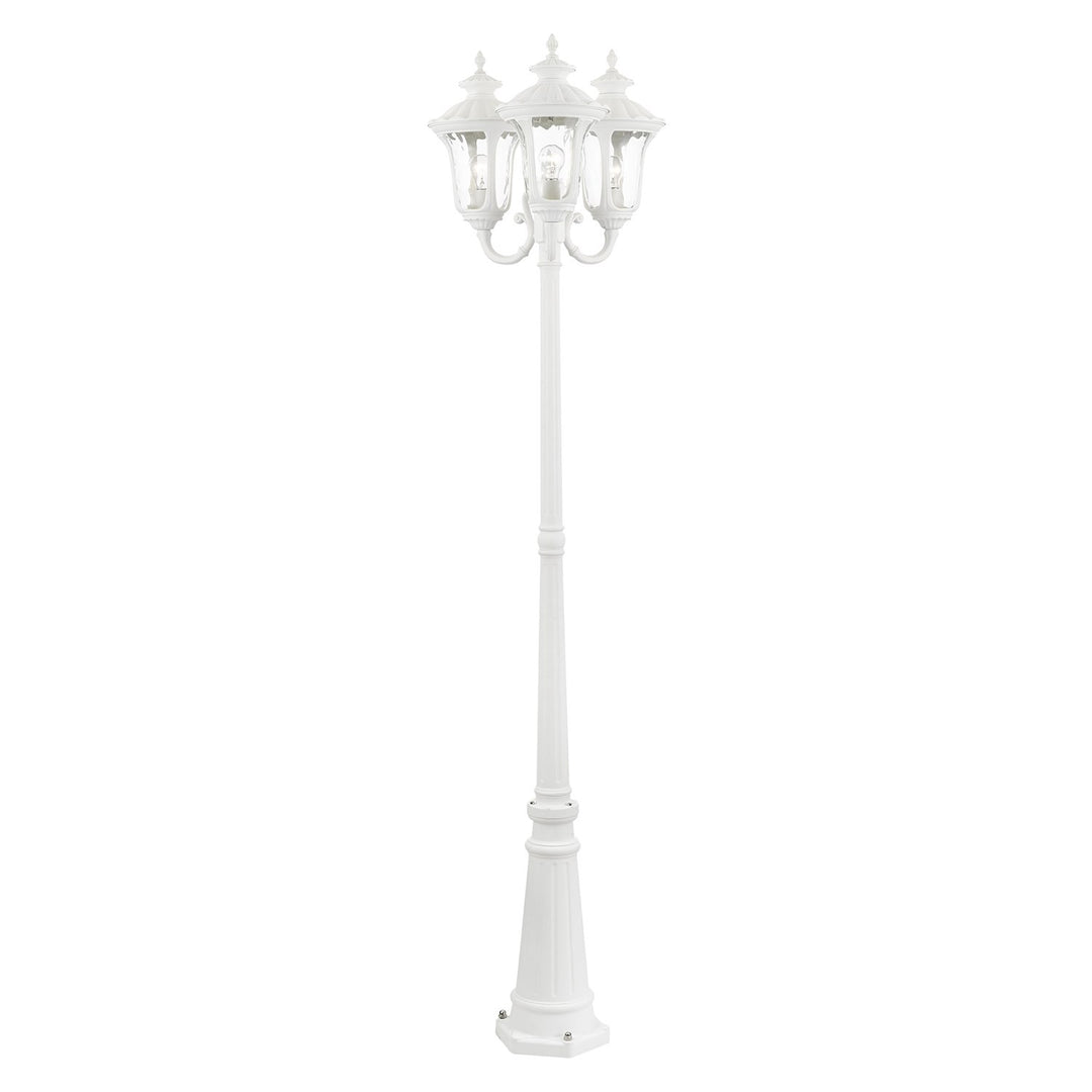 3 Light Textured White Outdoor Post Light