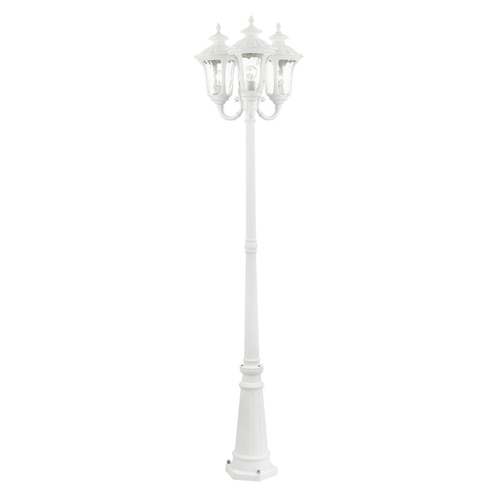 3 Light Textured White Outdoor Post Light