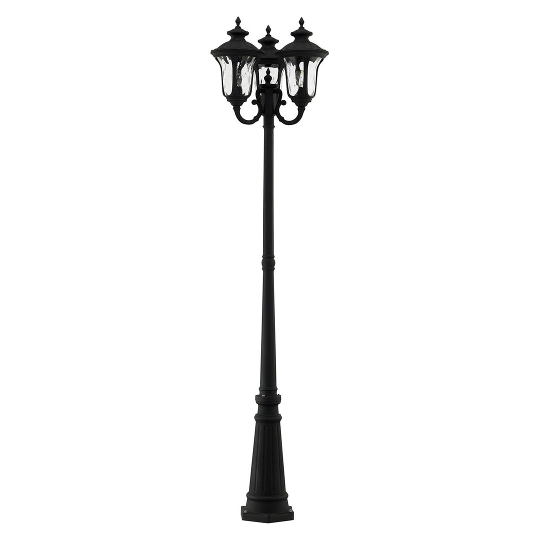 3 Light Textured Black Outdoor Post Light
