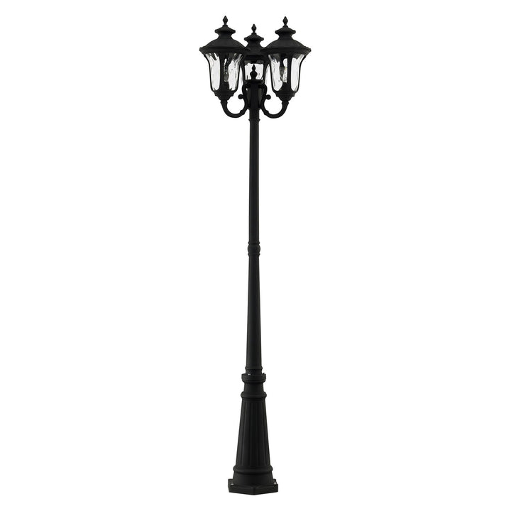 3 Light Textured Black Outdoor Post Light