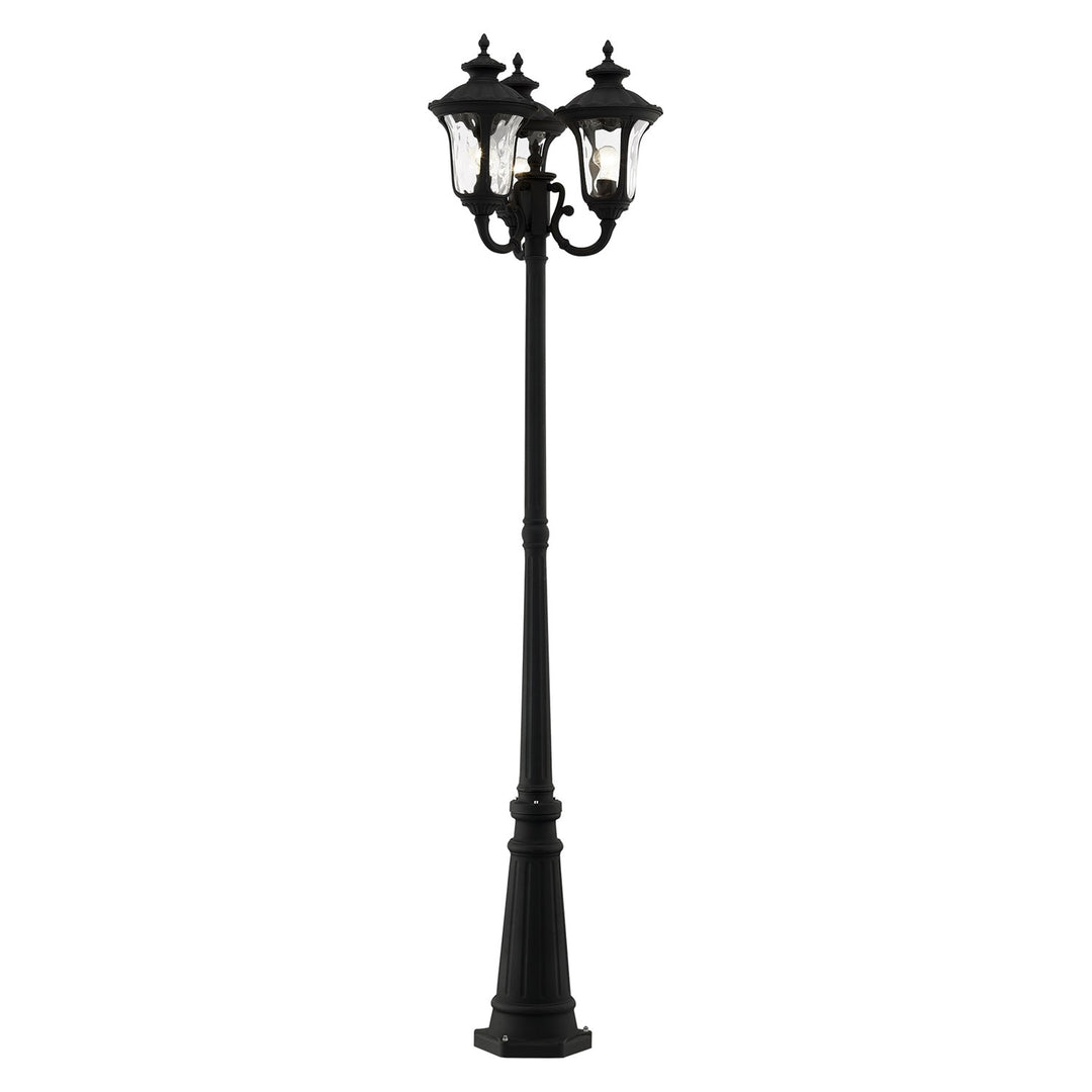 3 Light Textured Black Outdoor Post Light