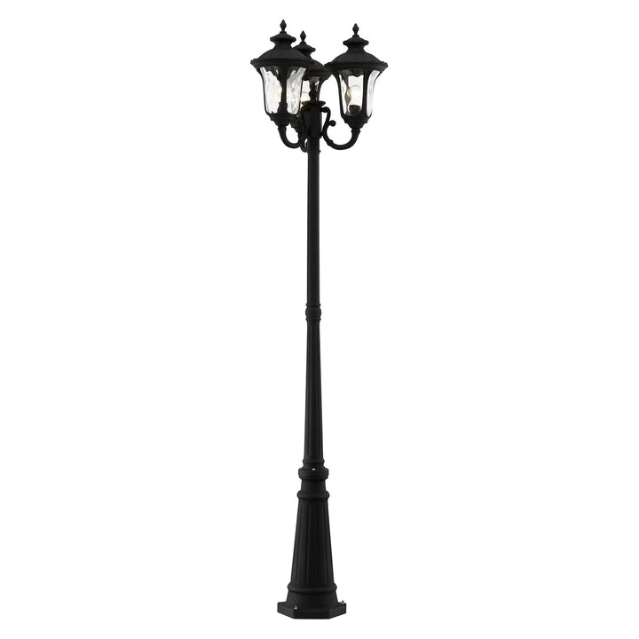 3 Light Textured Black Outdoor Post Light
