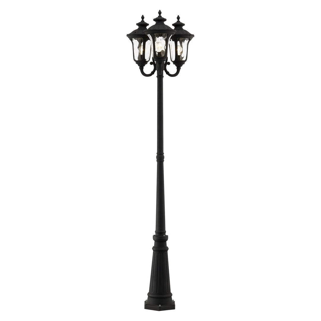 3 Light Textured Black Outdoor Post Light