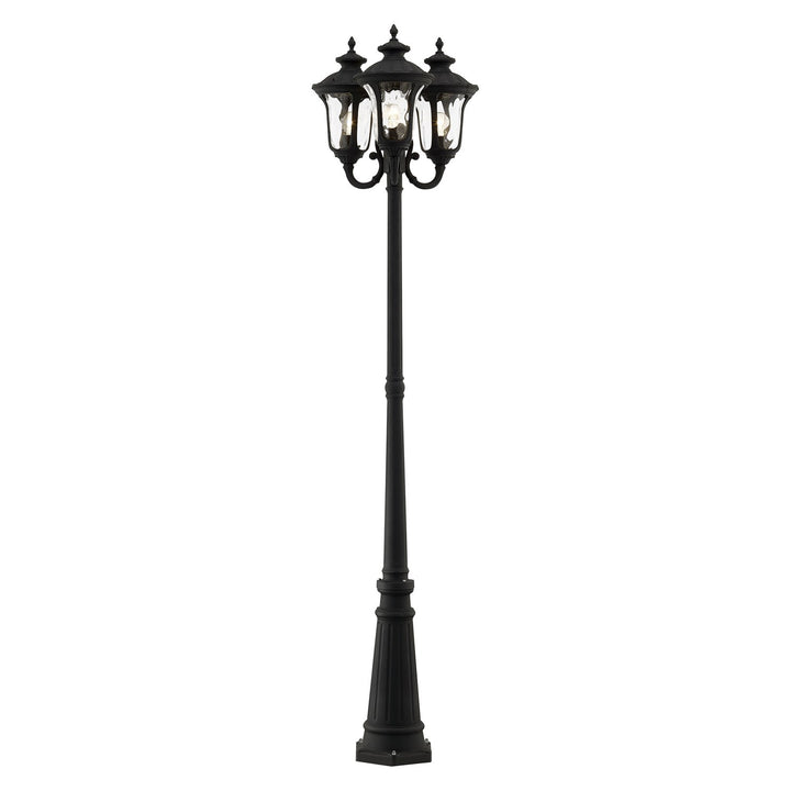 3 Light Textured Black Outdoor Post Light