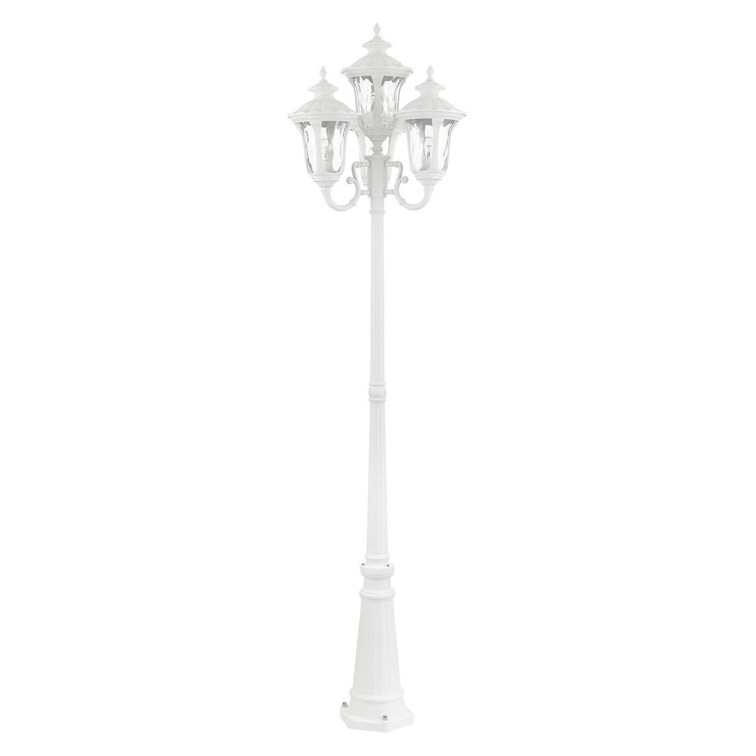 4 Light Textured White Outdoor Post Light