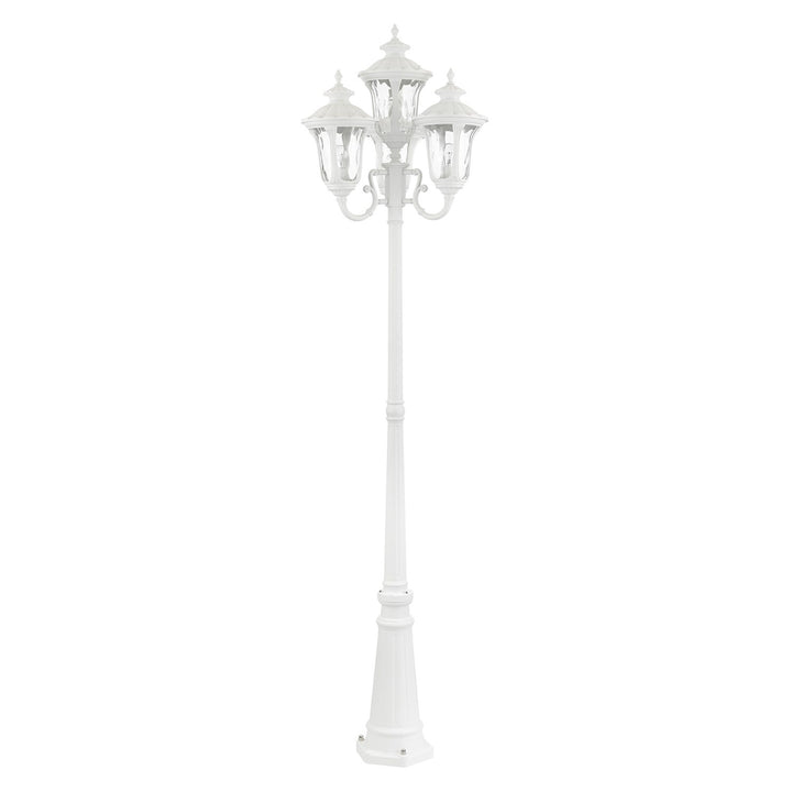 4 Light Textured White Outdoor Post Light