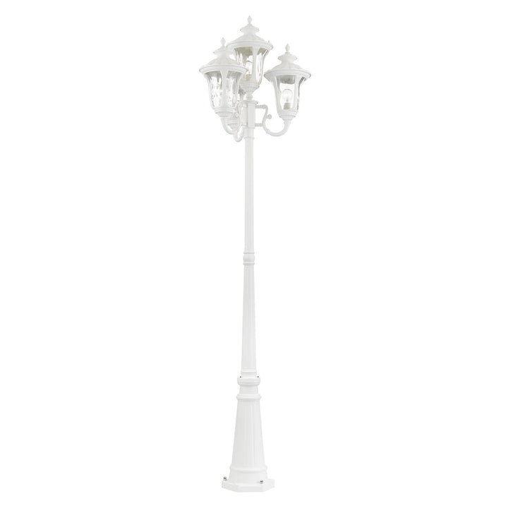4 Light Textured White Outdoor Post Light