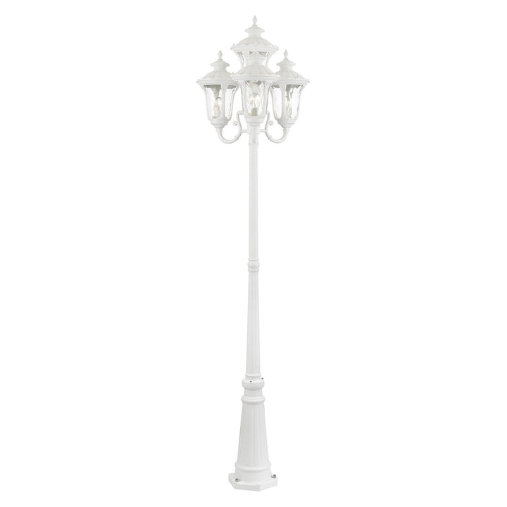 4 Light Textured White Outdoor Post Light